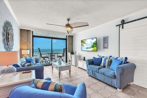 Condo, 1 King Bed with Sofa bed (Gulf Shores #205) | Living area - Gulf Shores #205 (Indian Shores)