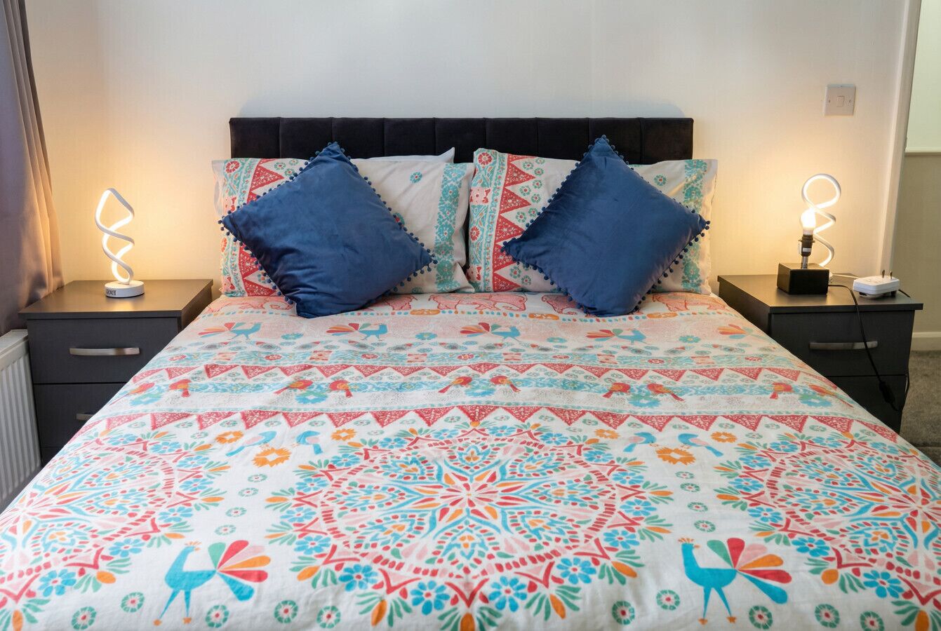 4 bedrooms, desk, iron/ironing board, travel cot