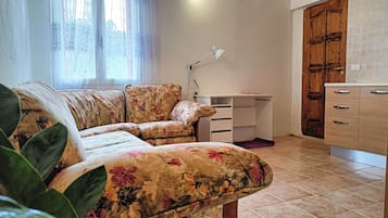 Leilighet, 1 dobbeltseng | Oppholdsområde