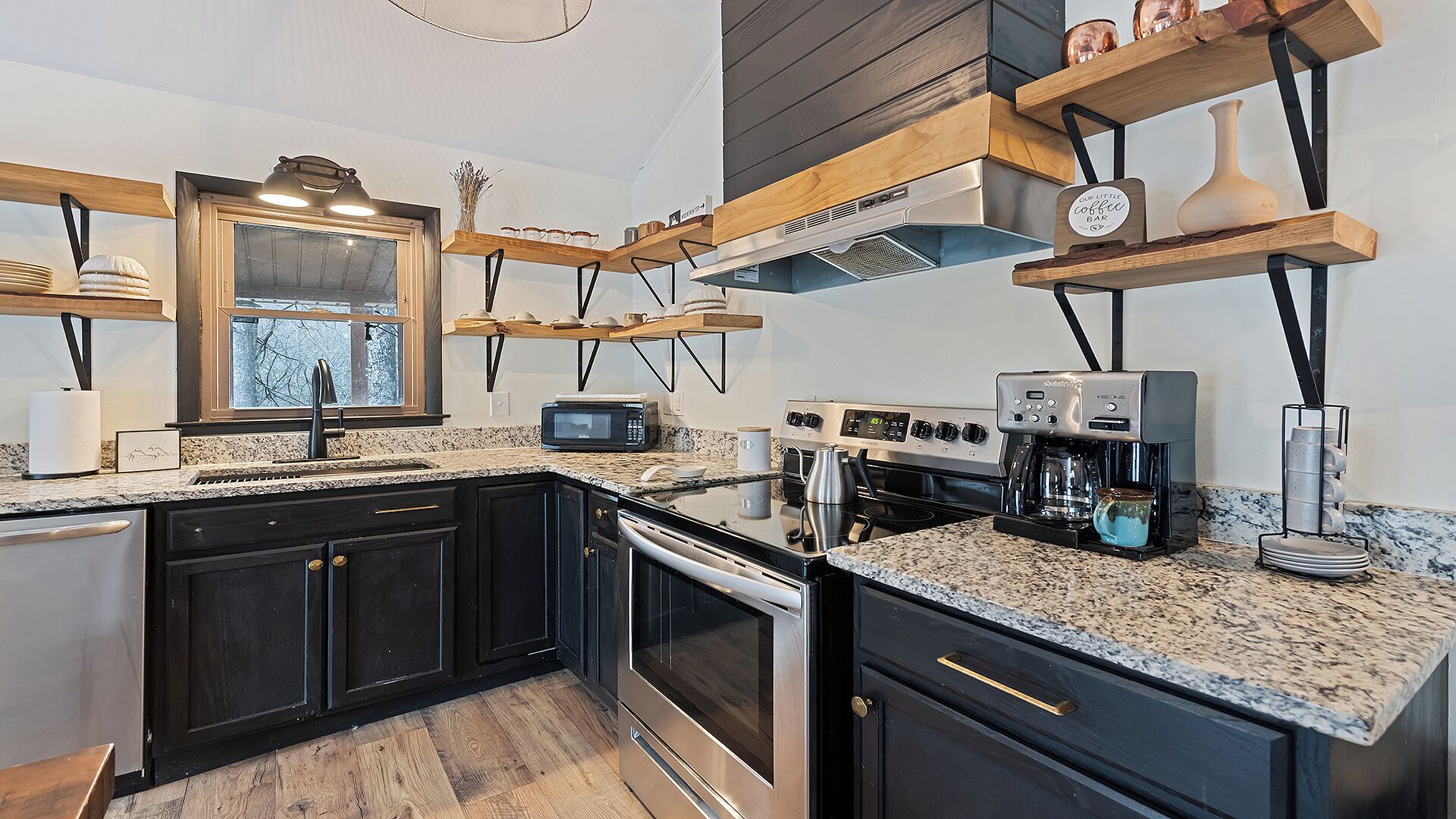 Microwave, oven, stovetop, dishwasher