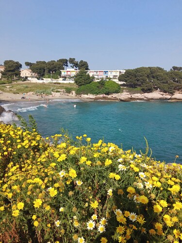 House sleeps 8, 500m from the beach, jacuzzi, in a small fishing port