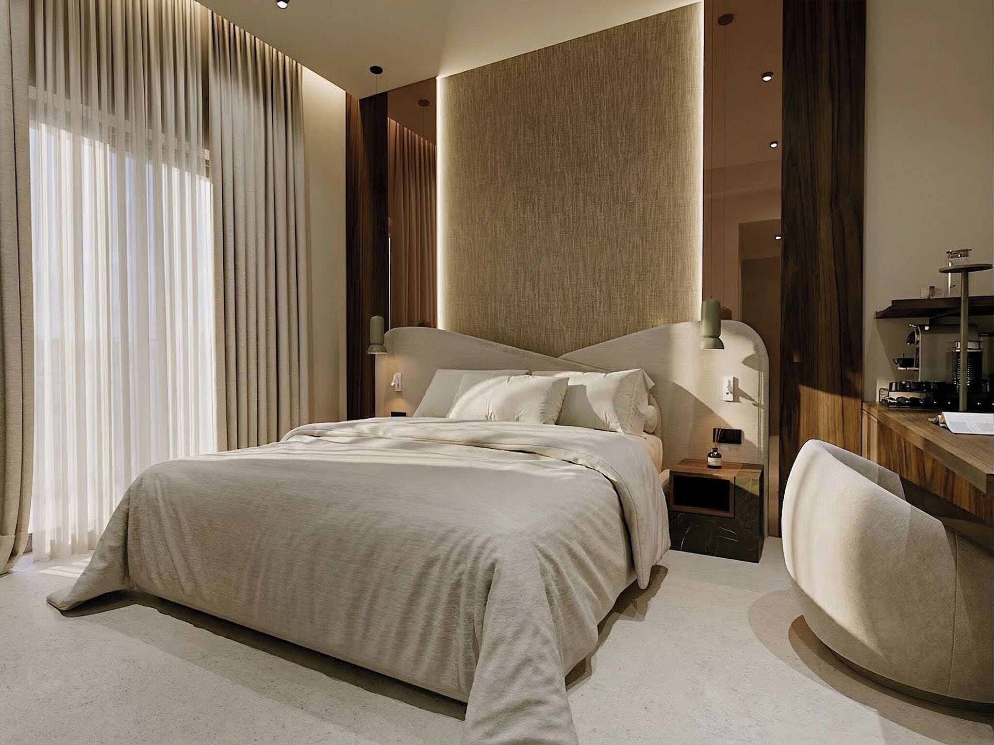 In-room safe, laptop workspace, blackout curtains, soundproofing