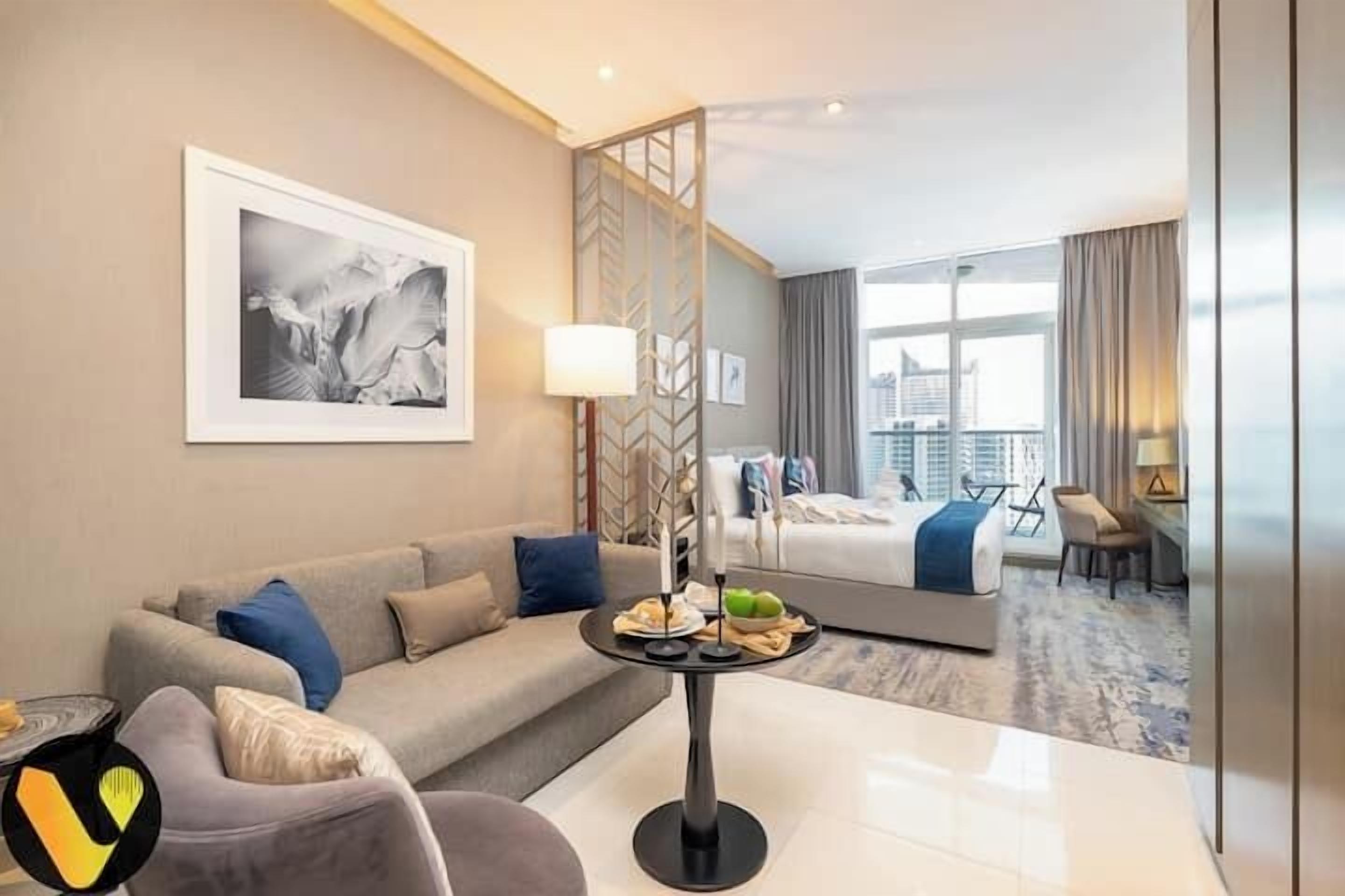 Luxury Studio, Balcony, Canal View | Living area | 55-inch Smart TV with cable channels