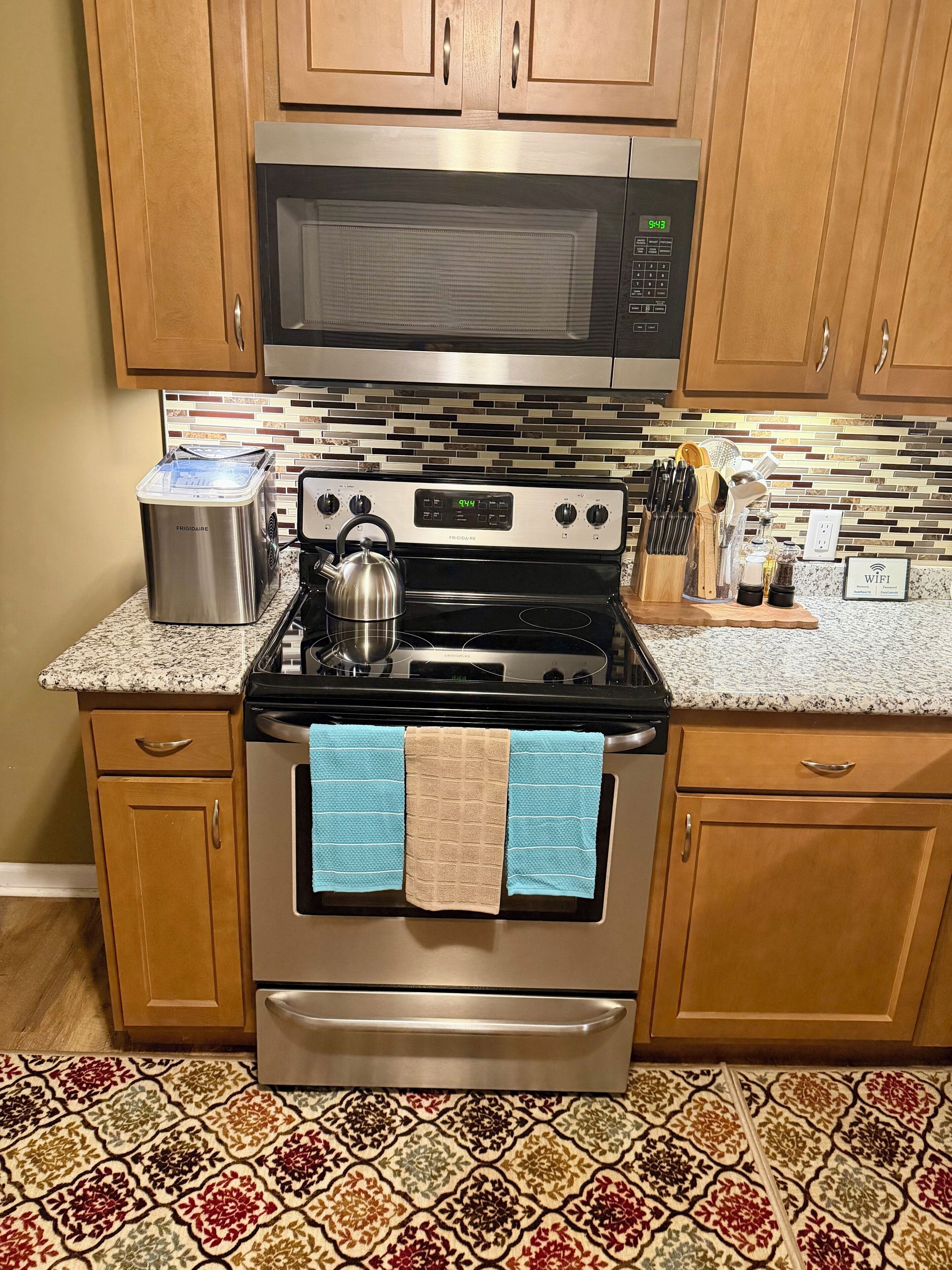 Microwave, oven, stovetop, dishwasher