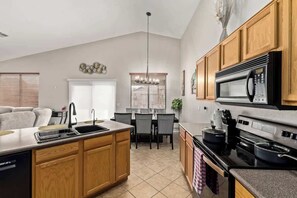 Fridge, microwave, oven, stovetop - Pet-Friendly 4BR Oasis - Heated Pool, Firepit & BBQ (Chandler)