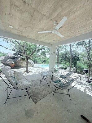 Terrace/patio - Casa Azul Beach House in Puerto Escondido (Tierra Blanca)