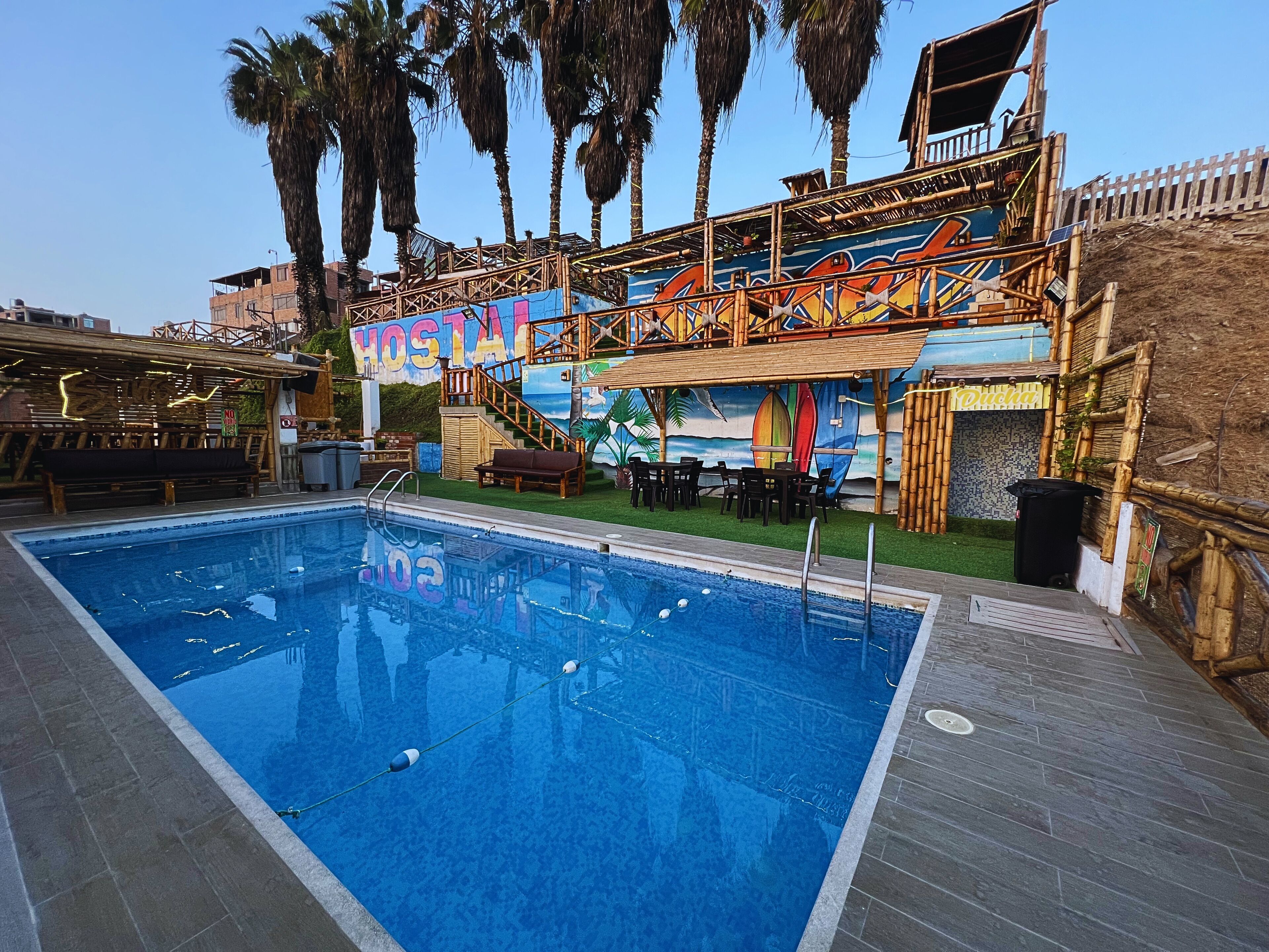 Outdoor pool, open 9:00 AM to midnight, sun loungers