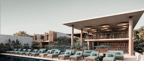 Outdoor pool, open 8:00 AM to 7:00 PM, pool umbrellas, pool loungers