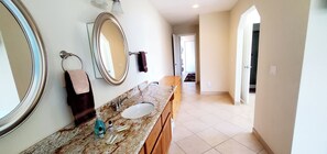 Shower, jetted bath, hair dryer, towels - Condo #308 with beautiful sunset view from your balcony overlooking the ocean (Lincoln City)
