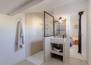 Shower, hair dryer, soap, toilet paper - Our "Etxe Churia" house (Anglet)