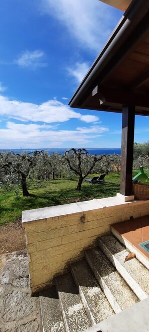 Property grounds - House Cà Bottura surrounded by 3000 sqm of olive trees with lake view (Veneto)