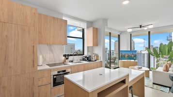 Classic Apartment, 2 Bedrooms | Private kitchen | Fridge, microwave, oven, dishwasher