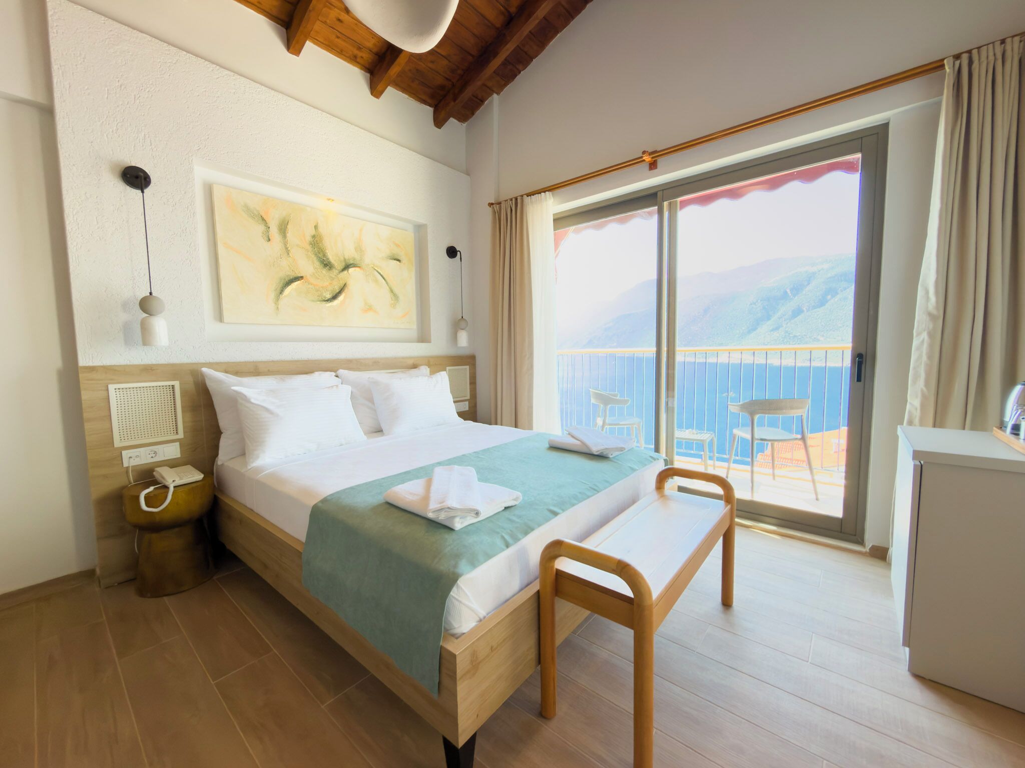 Deluxe Room, Balcony, Sea View | Desk, free WiFi