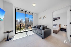 Appartement, balkon, uitzicht op stad | Woonruimte