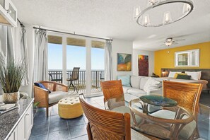 Living area - Sunset Gulf‑Front Condo  Modern Coastal Interior, Steps to Sand (Fort Myers Beach)