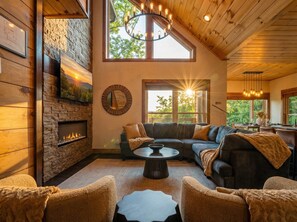 TV, fireplace, video games, offices - Designer Cabin | Mtn Views | Game Room | Hot Tub (Sevierville)