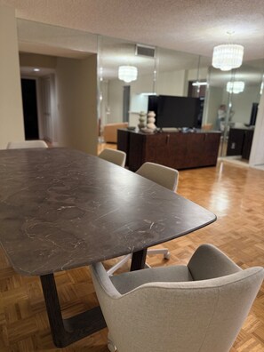 Dining - Midterm Rental of art deco styled condo with Intracoastal view + access. (Hypoluxo)