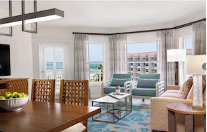 Living area - Ocean View/Ocean Side  2BR at Aruba Surf Club – Steps to Palm Beach Paradise (Noord)