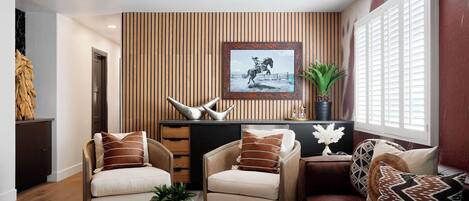 TV, fireplace, stereo, offices
