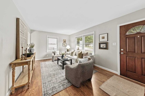 TV, foosball, offices