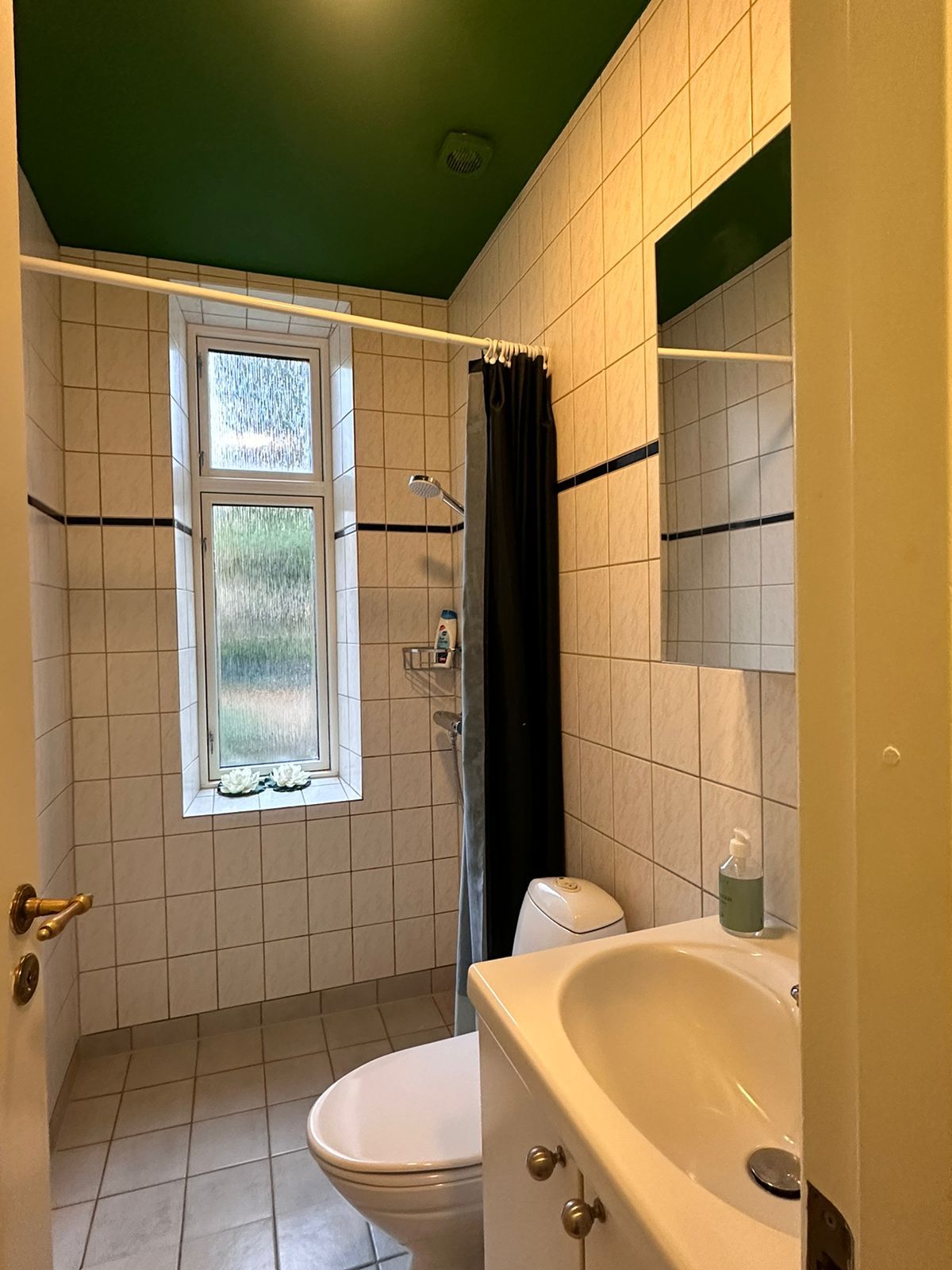 Une salle de bain comprenant des toilettes, une baignoire, une douche et une fenêtre.