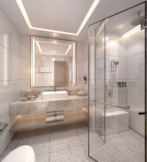 Deluxe-Doppel- oder -Zweibettzimmer | Badezimmer