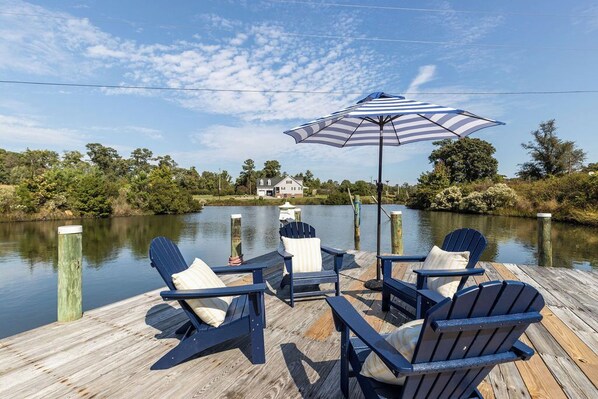 Terrace/patio - Peaceful 5BR Deltaville Stay | Private Dock (Deltaville)