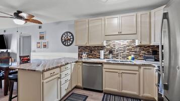 Condo, Multiple Beds, Balcony, Partial Ocean View (Sea Cloisters 101E) | Private kitchen