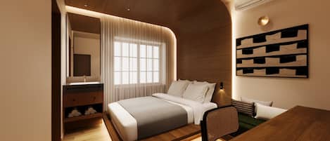 Chambre supĂ©rieure double | Rideaux dâobscurcissement, fer et planche Ă repasser