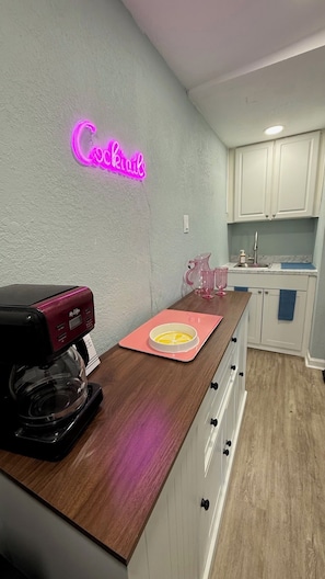 Comfort Studio, Patio, Garden View | Private kitchen | Microwave - Beach Studio steps to the Beach (Cocoa Beach)