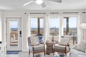 Living area - Oceanfront Oasis + Guesthouse: 2 Hot Tubs, Pool! (Atlantic Beach)