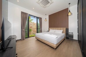 Luxury Villa, Pool View | In-room safe, blackout curtains, iron/ironing board, free WiFi - Baan Don 3 BR Pool Villa near Layan (Thep Krasattri)