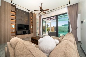 Vila superluxo, vista para a piscina | Área de estar