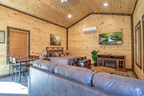 Living area - Cozy 1-bedroom 1- bath with queen sleeper sofa cabin in beautiful Cosby (Cosby)
