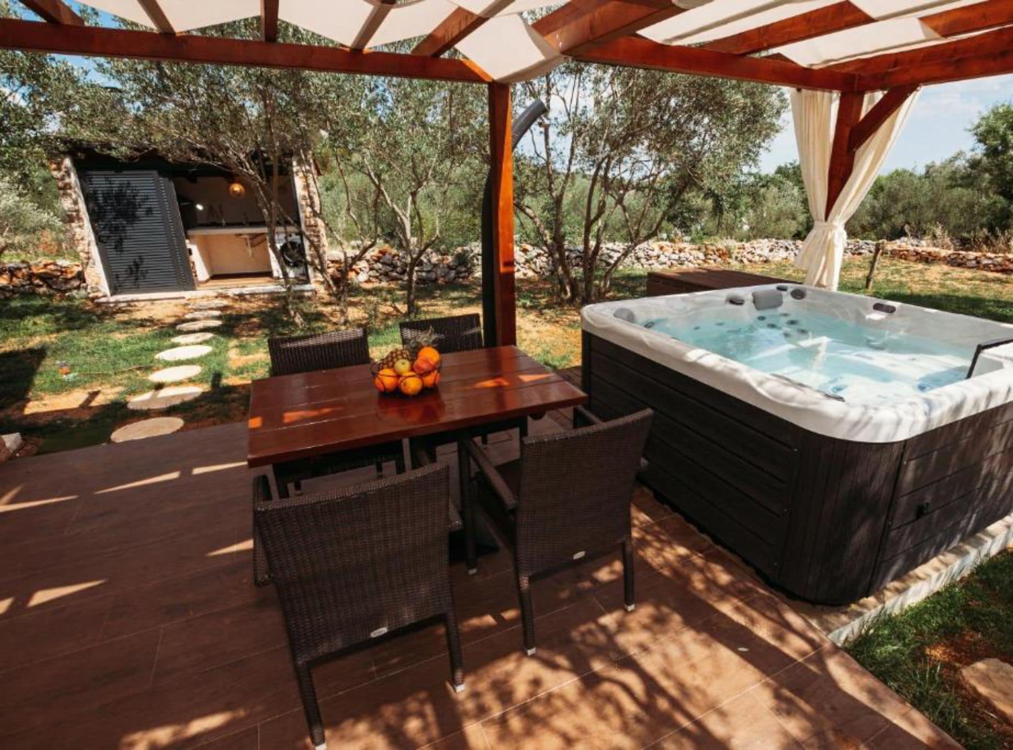House (One Bedroom Holiday Home with Hot Tub) | Outdoor spa tub