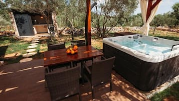House (One Bedroom Holiday Home with Hot Tub) | Outdoor spa tub