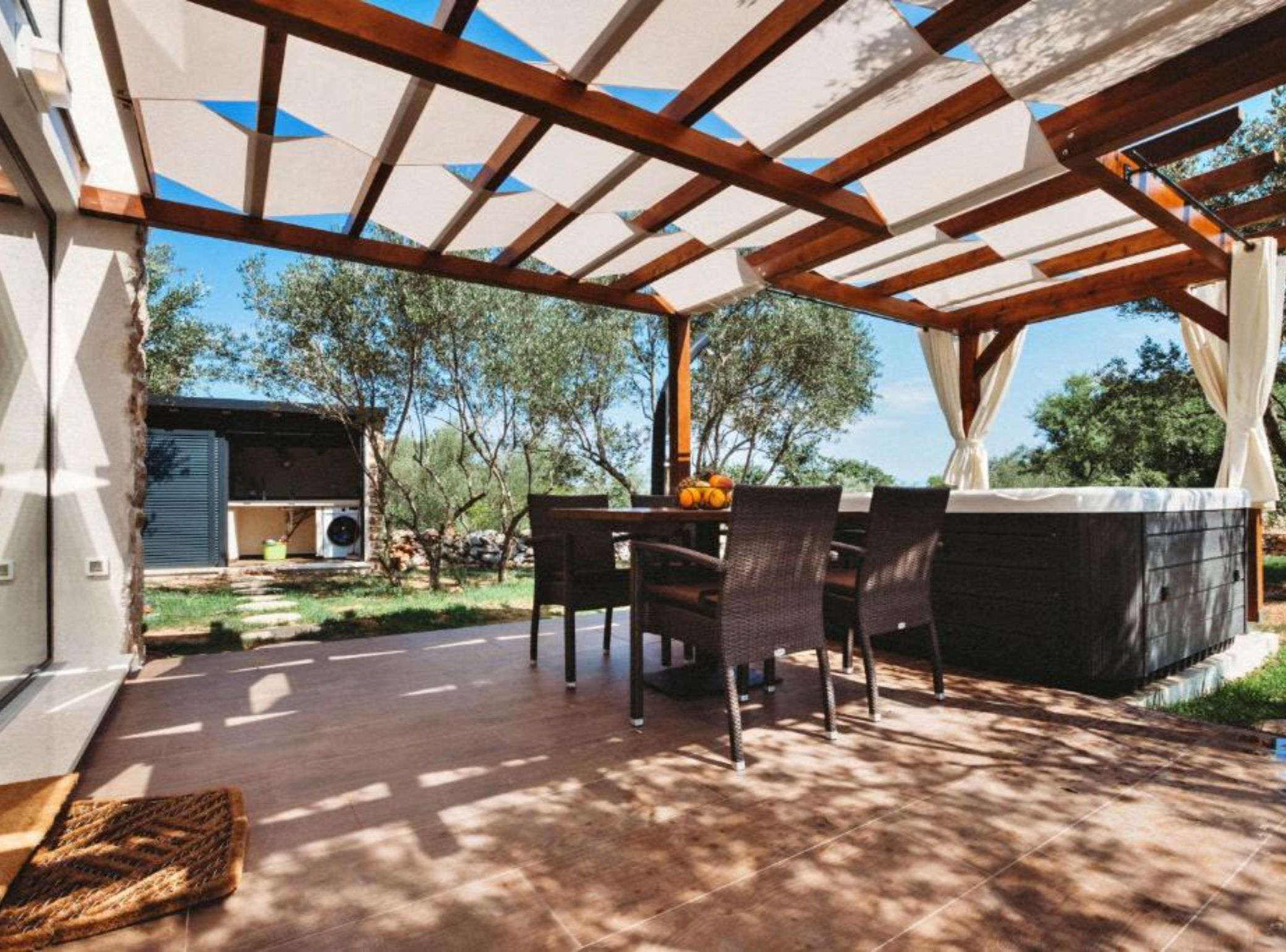 House (One Bedroom Holiday Home with Hot Tub) | Aerial view