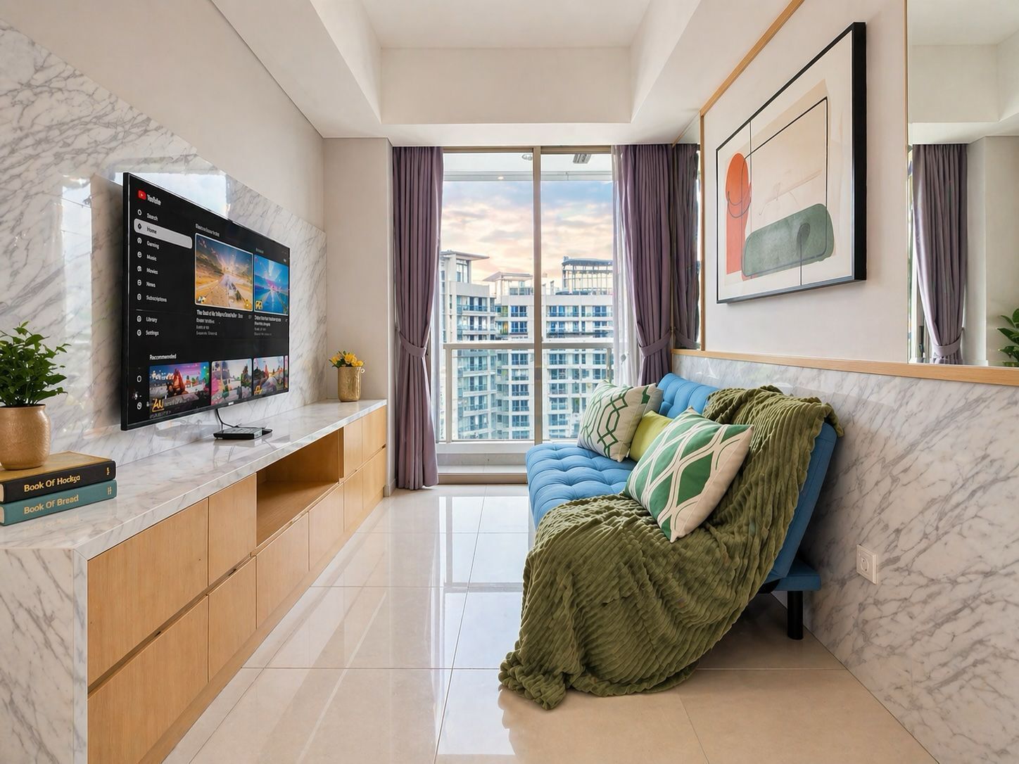 Apartment, 2 Bedrooms, City View | Living area