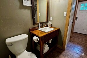 Shower, hair dryer, towels, soap - Silvershield Suite - Perfect 1-bedroom bungalow with AC in enchanting Ouray. (Ouray)