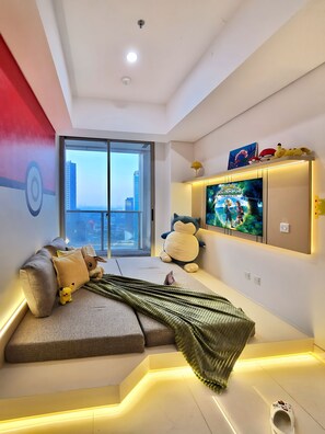 Appartement, 2 chambres, vue ville | Coin séjour