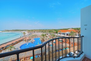 Standard Double Room, Balcony, Beach View | Terrace/patio