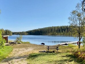 Property grounds - Nice cozy cottage with fireplace, barbecue hut and wood sauna (Jädraås)