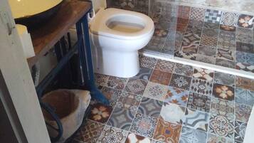 Ducha, secador de pelo, toallas y jabón