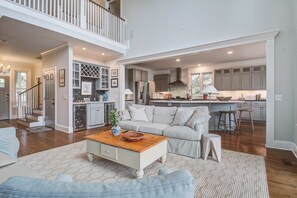 TV, offices - Elegant Coastal Retreat w/ Pool, Spa, & Golf Views (Isle of Palms)