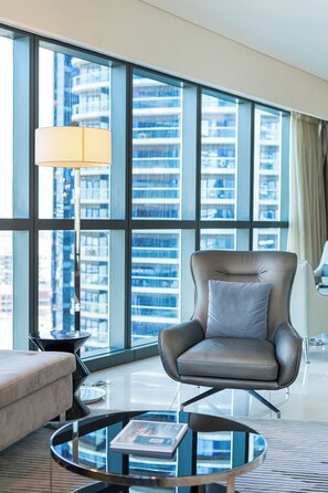 Luxury Apartment, 2 Bedrooms, Non Smoking, City View | Living area - PVH - Paramount - Upscale 2BR (Dubai)