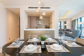 Luxury Apartment, 2 Bedrooms, Non Smoking, City View | Dining room - PVH - Paramount - Upscale 2BR (Dubai)