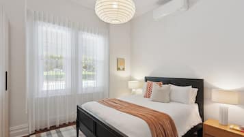 Iron/ironing board, travel crib, free WiFi, bed sheets