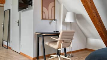 Desk, iron/ironing board, travel crib, WiFi