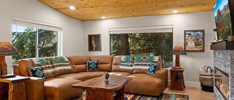 TV, fireplace, video games, offices