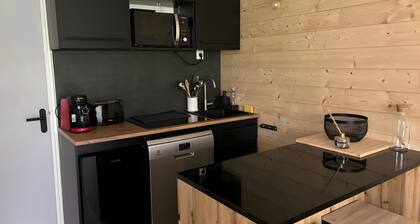 Studio « Cabine Rénové » : Vue Montagne, Terrasse Privée et Wi-Fi